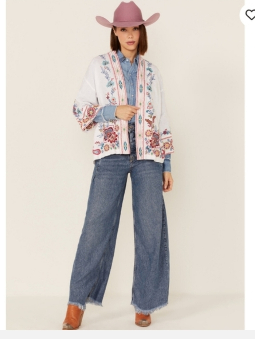 Johnny Was Sicilia Cropped Linen Kimono Embroidered Size XXL NWT